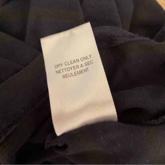 Theory Navy Olive Striped Long Sleeve Tee, Size M - Picture 11 of 11